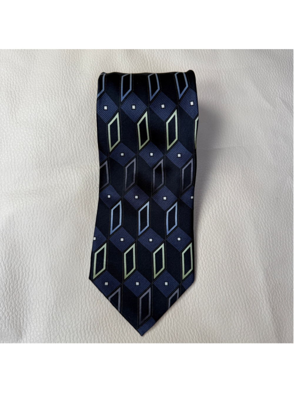 K Osbourne and Finch Big Tall Tie Navy Blue Geometric Mens Necktie